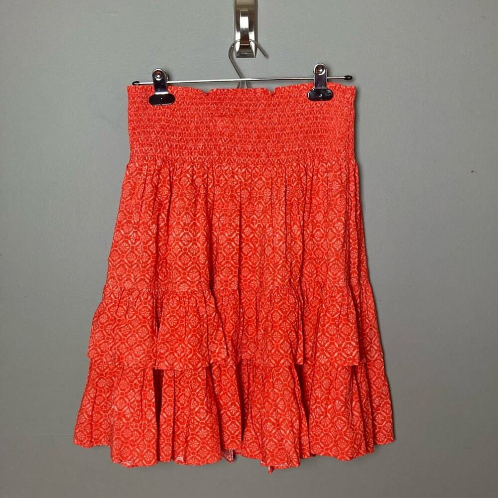 Lauren Ralph Lauren Skirt size 8 cottagecore western red tiered‎ drop waist